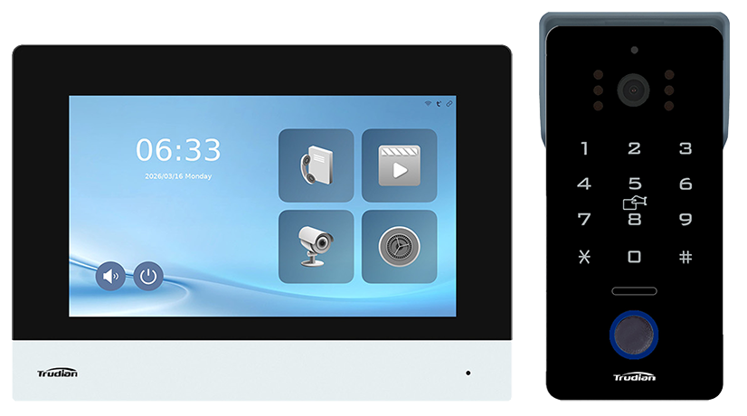 TD-D80AR34W compact 2-wire IP video intercom kit with 7-inch monitor and keypad outdoor station