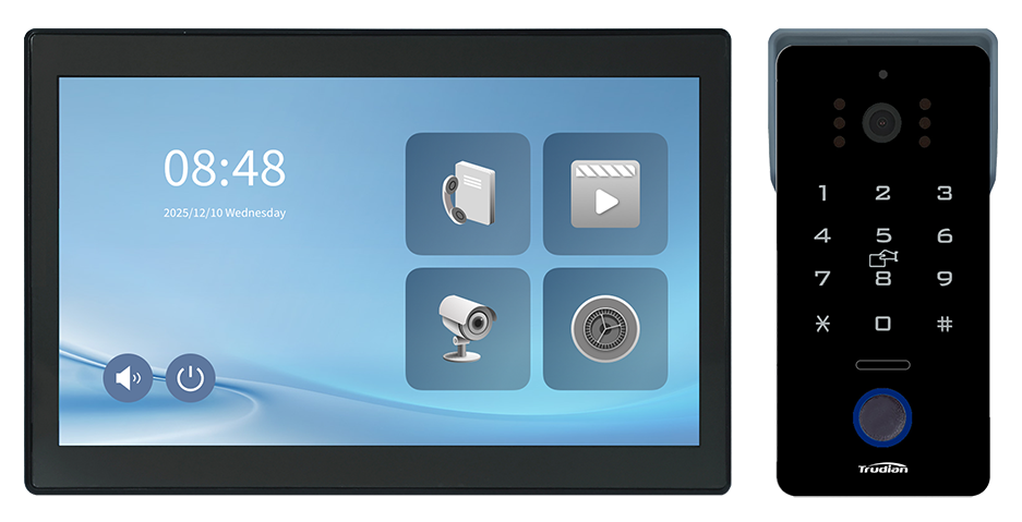 TD-D80AR85M 2-wire IP video intercom kit with 10.1-inch monitor and password keypad outdoor station